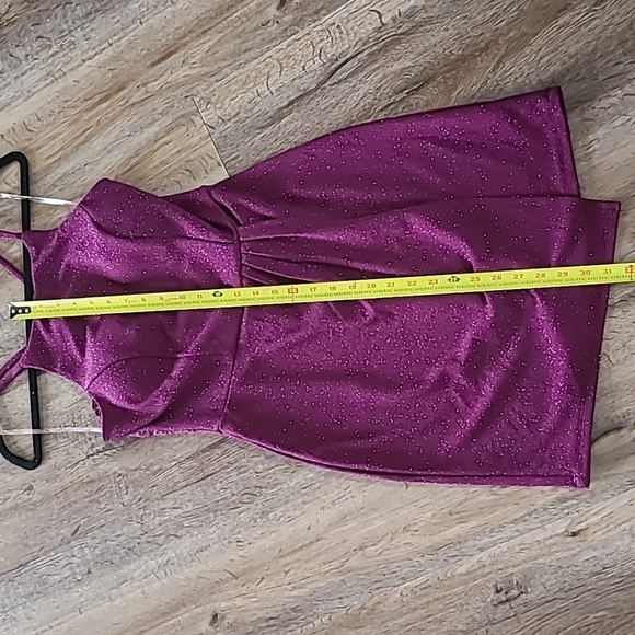 SPEECHLESS WOMENS JUNIORS METALLIC FUCHSIA SPARKLING PARTY PROM DRESS SIZE 11 - Picture 12 of 16